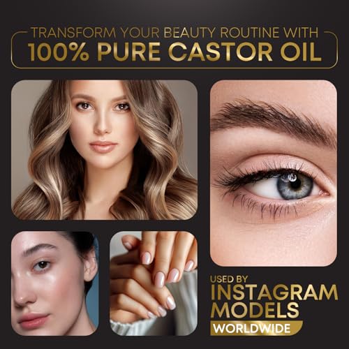 Organic Castor Oil 16.9 oz - Cold Pressed, USDA Certified, For Hair & Skin