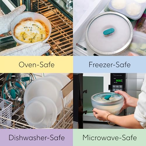Anyday Kale 4-Piece Microwave Cookware Set with Frosted Glass Lids