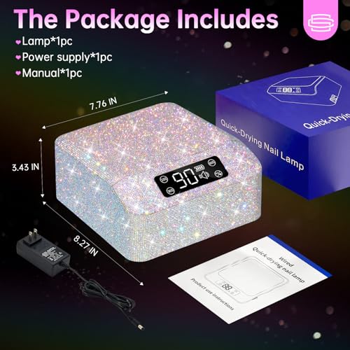 Cordless UV Nail Lamp for Gel Nails - Professional Salon & Home Use - Diamond Variation