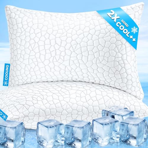 King Size Cooling Pillows Set of 2 - SUPA MODERN Gel Memory Foam Neck Support, Adjustable Firmness, Two-Sided Cooling for Hot Sleepers