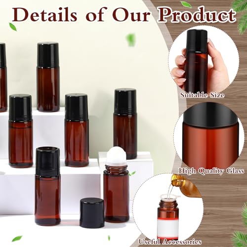 Sumind Plastic 30ml Glass Roller Bottles for Essential Oils Tea 100 Pcs