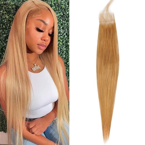 Honey Blonde 2x6 HD Lace Frontal Closure 10 Inch Straight Brazilian Virgin Hair