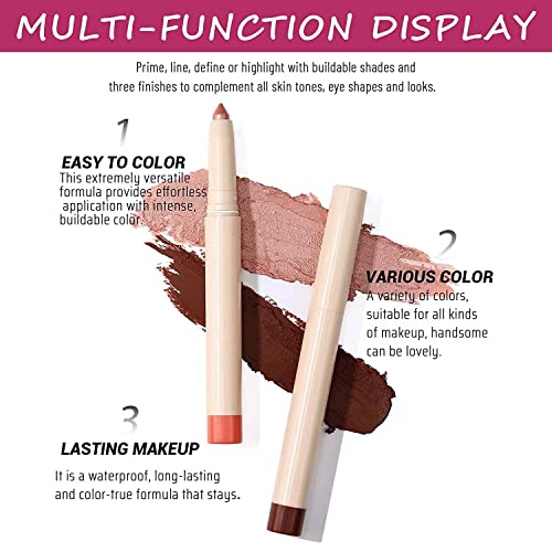 Pink Matte Eyeshadow Pencil, Waterproof Long Lasting Eye Shadow, High Pigment Hypoallergenic Highlighter Stick - Create Multi-Dimensional Eyes Look (05# Pink Matte)