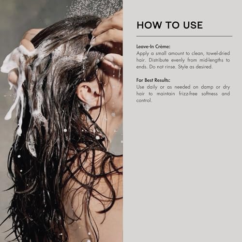 3.38 oz Vegan Anti Frizz Leave-In Hair Cream for All Hair Types - Hydrating & Detangling