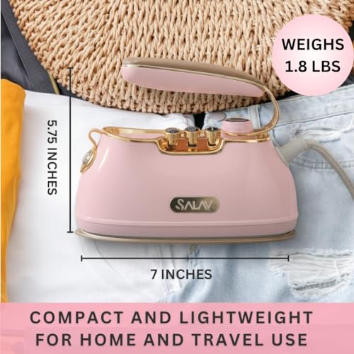 Salav Retro Handheld Steamer & Iron for Clothes - Rose 1000W