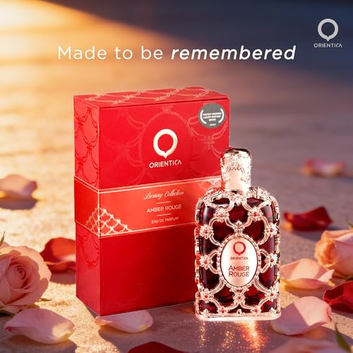Orientica Amber Rouge Eau de Parfum 2.7oz - Warm Woody Floral Saffron & Jasmine Notes - Unisex Fragrance with Orange - Variation of THIS listing