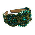 Women's Wide Rhinestone Headband - Green Hair Accessories for Women & Girls - Fashion & Elegant