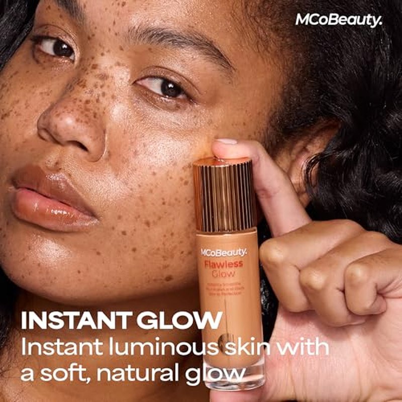 MCoBeauty Flawless Glow Luminous Skin Filter - 3.5 Light - 4-in-1 Luminous Primer, Foundation Booster & Liquid Highlighter with Squalane - Radiant Glow Complexion Perfector Face Makeup