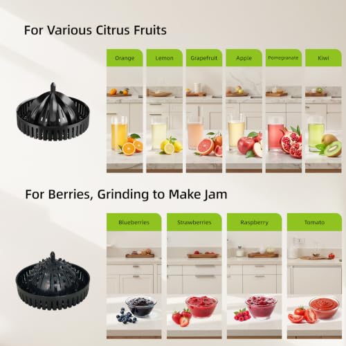 Electric Citrus Juicer Machine with 2 Cones - Automatic Orange & Lemon Juicer