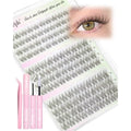 Natural Lash Clusters Kit 10-12-14mm Short Eyelash Clusters Kit Wispy Cluster Eyelash Extensions Clear Band Lash Extensions Kit C Curly Individual Lashes Clusters by Delyneph