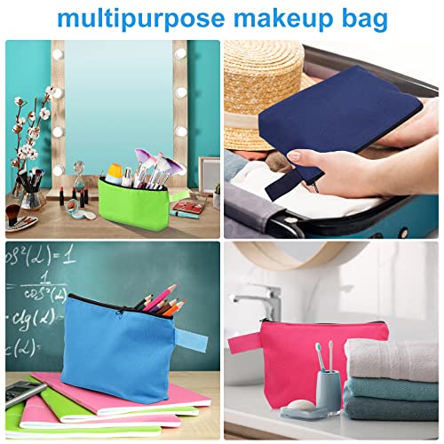 Saintrygo 30 Pcs Classic Canvas Makeup Bags Bulk 7.5 x 5 x 1.8 Inch Travel Organizers