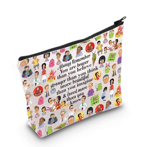 WZMPA Bob Cosmetic Bag Gene & Louise & Tina Fans Gift Bob Family Character Makeup Zipper Pouch Bag Linda Fans Gift (Always Bob)