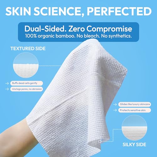 Disposable Face Towels 100 Count XL Biodegradable Facial Washcloths - Pack of 2