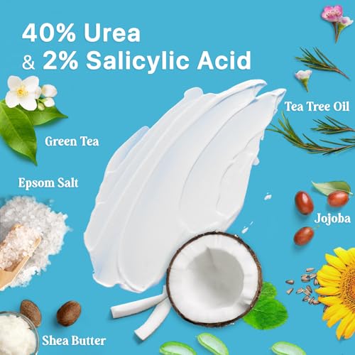Ebanel Bundle of 40% Urea Cream 4.6 Oz, and Exfoliating Face Scrub Peeling Gel 4.12 Oz