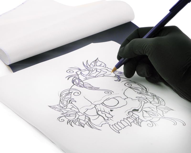 Atsui Tattoo Stencil Paper 100 Pack - Professional Transfer Sheets for Hand & Machine Use