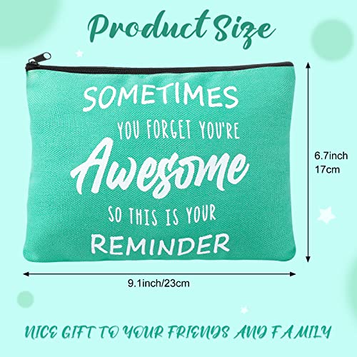 Kajaia 50 Pcs Inspirational Gifts Cosmetic Bags Thank You Appreciation Gift Canvas Makeup Bag Toiletry Bag with Zipper Motivational Quotes Purse for Girl Women Mom(Multicolored,6.7 x 9.1 Inch)