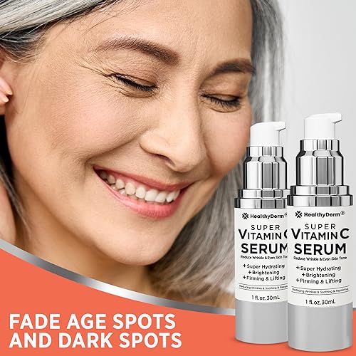 Vitamin C Serum for Women Over 70 - Hydrating, Lifting & Wrinkle Reduction 1 Oz Pack of 2