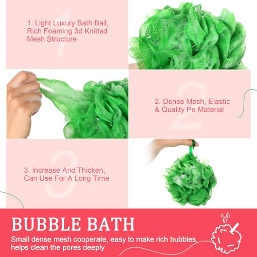 24 Pcs Halloween Bath Loofah Sponge Orange Black Loofah Exfoliating Body Scrubber Shower Sponge 50g Mesh Shower Pouf Balls Gift Set for Women Men Christmas Bathing Accessories