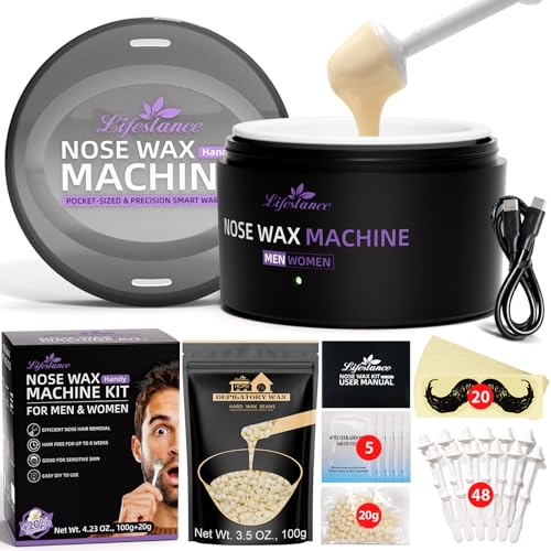 Nose Wax Kit with 120g Wax & USB Fast Heating - Ear & Nose Hair Removal