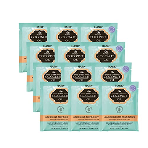 HASK Hydrate Coconut Oil Deep Conditioner 1.75 oz Pack of 12 - Nourishing Hair Treatment