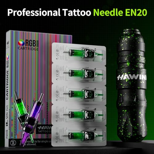 HAWINK Multicolor Wireless Tattoo Gun Kit with LCD Power Supply & 2 Batteries