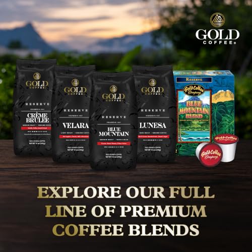 Gold Coffee Company Blue Mountain Medium Roast Whole Bean Coffee 16oz Pack of 4