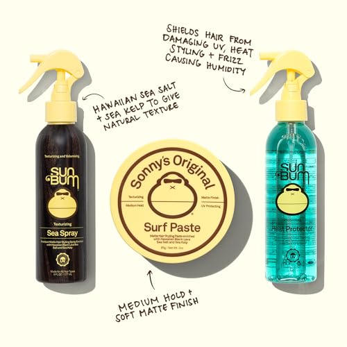 Sun Bum Sea Salt Texturizing Spray - Medium Hold, UV Protection - 6 Fl Oz Pack of 2