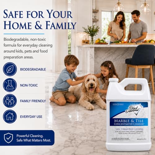 Black Diamond Stoneworks Marble & Tile Floor Cleaner Concentrate - 4-Gallon Pack of 128 Fl Oz Bottles
