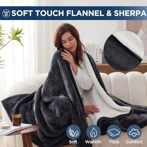 Westinghouse Electric Blanket Queen 84x90 Charcoal Soft Cozy Warmth ETL Certified