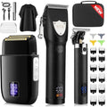 Suttik Professional Hair Clipper Set for Men Black - Barber Kit with Travel Case