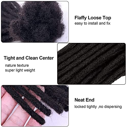 PHYSKA 18inch 10 Strands Human Hair Dreadlock Extensions Full Head Durable & Dyeable