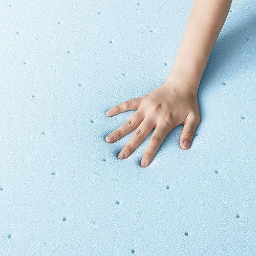 4 Inch Ventilated Memory Foam Mattress Topper - Short Queen, Cooling Gel Infusion, CertiPUR-US Certified