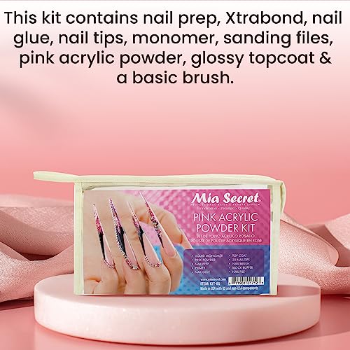 Pink Acrylic Nail Kit with Tips, Monomer, Powder, & Tools for Beginners