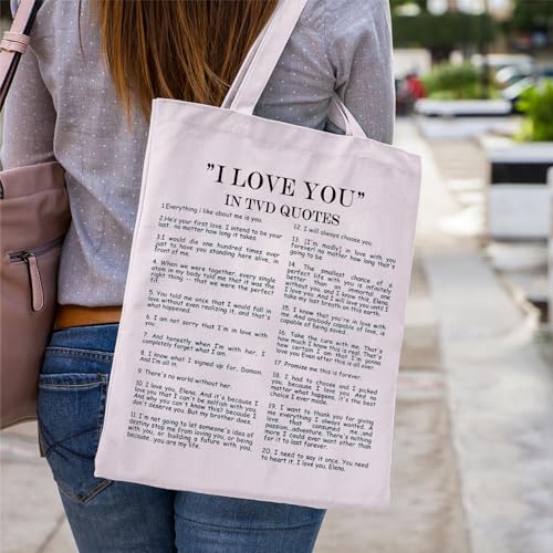 WCGXKO TVD Gift TV Show Lover Gift I Love You In TVD Quotes Tote Bag