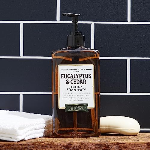 Deep Cleansing Hand Soap with Pump Dispenser - Eucalyptus & Cedar - 17 Fl Oz Pack of 4