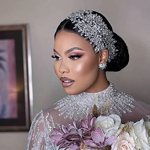 Silver Rhinestone Bridal Headband - Wedding Hair Accessory for Women & Girls