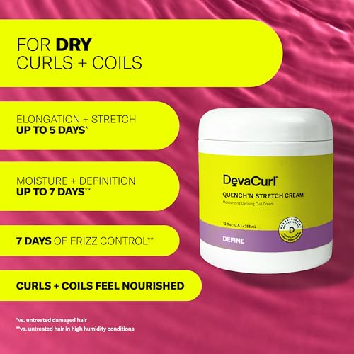 Moisturizing Curl Cream - Quench'n Stretch 12Oz for Defined, Frizz-Free Curls