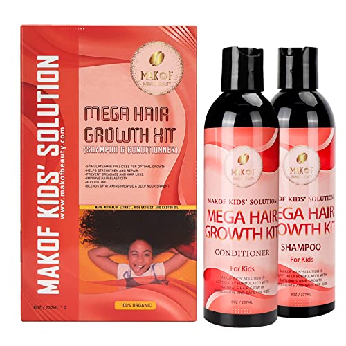 Kids Hair Growth Shampoo & Conditioner Set with Natural Oils - Nourishing & Hydrating