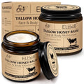 ELBBUB Whipped Tallow Face & Body Moisturizer 4.2 Fl Oz Pack of 2 - Natural Honey & Beeswax, Unscented, Fast Absorption
