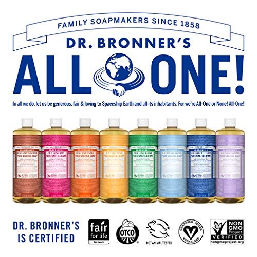 Dr. Bronner's Organic Castile Liquid Soap - Rose Bundle, 32 oz & Travel Bottle