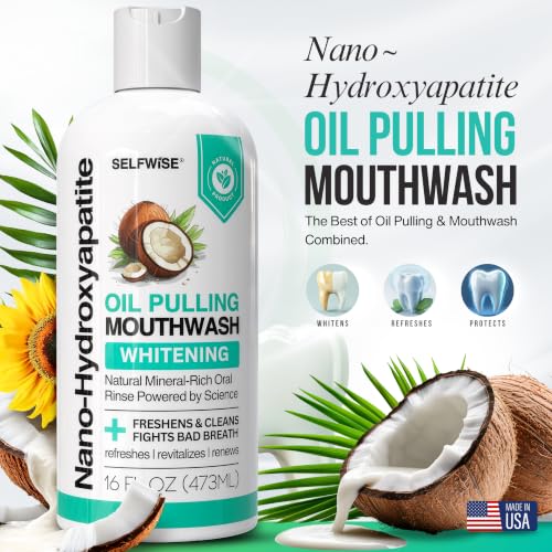 Nano-Hydroxyapatite Oil Pulling Mouthwash - Coconut Mint, 16oz - Natural & Enamel Care