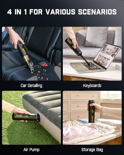 Cordless Car Vacuum Cleaner 4-in-1 Mini Handheld Vacuum with Suction Power