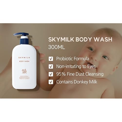 Pro/Prebiotic Body Wash with Donkey Milk | 300 ml 10.14 Fl.Oz | Gentle | Moisturizing | pH Balanced | Non-Irritating | Hypoallergenic | Summer Essentials | Ideal for Sensitive Skin