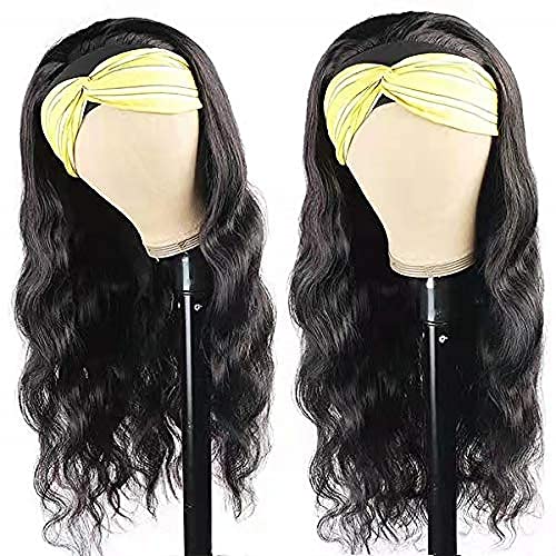 20 Inch Body Wave Headband Wig Human Hair Glueless for Black Women - Natural Black