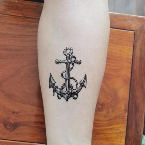 Set of 5 Waterproof Temporary Fake Tattoo Stickers Grey Anchor Ship (SF4897)