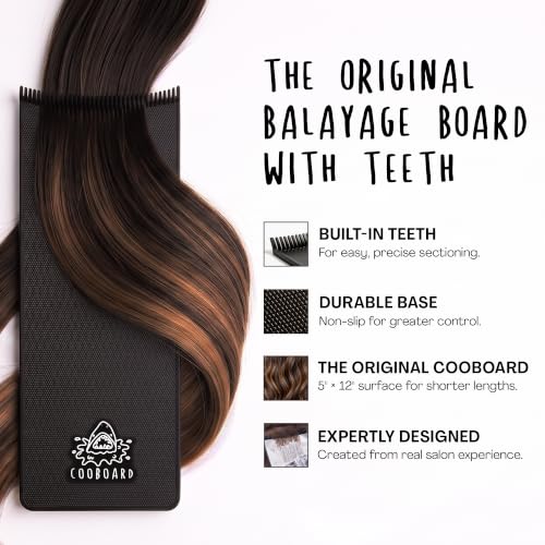 Black Cooboard Hair Highlighting Paddle with Teeth - Balayage Board