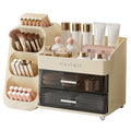 Cream White UFORU Makeup Organizer with Brush Holder for Vanity & Bathroom