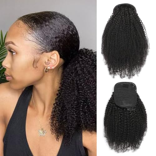 Afro Kinky Curly Ponytail Extension 22 Inch Natural Black - Variation 1B-Afro KC