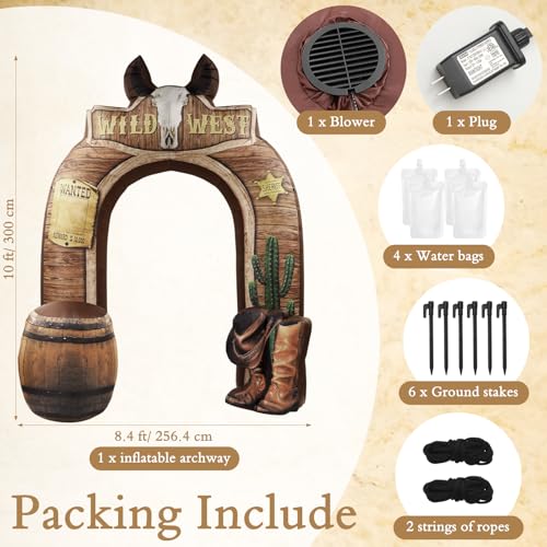 Wide West Cowboy Inflatable Arch 10FT LED Western Party Decor - Wild West