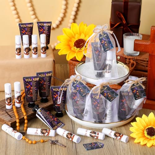 African American Christian Hand Cream & Lip Balm Set - Bulk 24pcs, Moisturizing Gift